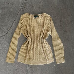 Vintage Ralph Lauren Gold Silk Sweater